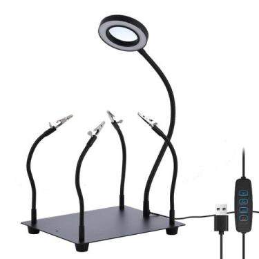 Imagem de Ferramenta de estação de solda Helping Hands com lupa - YABOYUGO