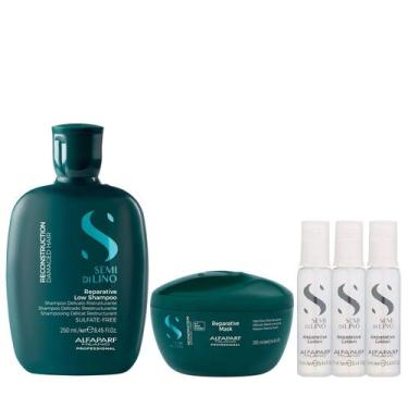 Imagem de Kit Alfaparf Semi Di Lino Reconstruction - Shampoo 250ml + Máscara 200