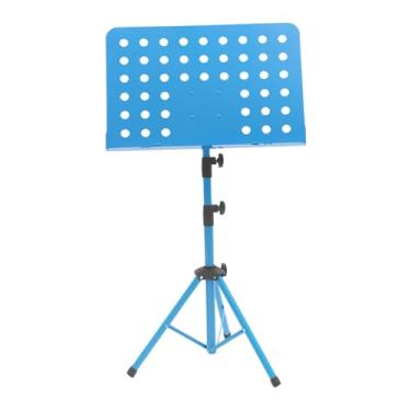 Imagem de menolana Suporte para partituras, altura ajustável, portátil, antiderrapante, configuração simples, suporte para livros de música, dobrável para banda, violão, Azul