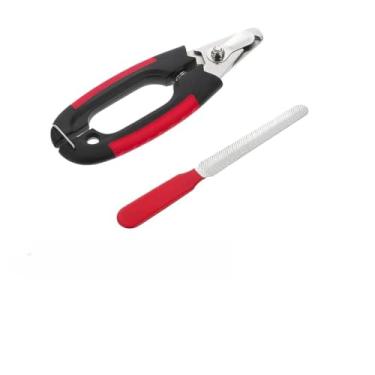 Imagem de Kit Cortador Alicate Lixa De Unha Gatos E Cães Grande Porte Alicate Cortador de Unha Pet para Cachorro Higiene(Tesoura de unha grande+Lima)