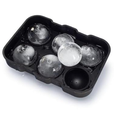 Imagem de Kit Forma De Silicone Gelo Cubo Grande Cubos ou Esfera Bola de Gelo Drink Whisky Congelador Forminha(6 Esferas Bola)