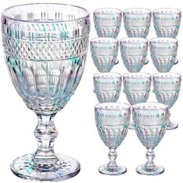 Imagem de Jogo 24 Taças de Vidro Luxo Ametista Rainbow Furtacor 340ml Vinho Água Drinks Grosso Resistente Ametista