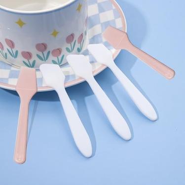 Imagem de 100 miniespátulas de maquiagem, espátula pequena de silicone para garrafa de alimentos, espátulas de beleza, frasco de loção minúsculo, raspador para tirar a última maquiagem