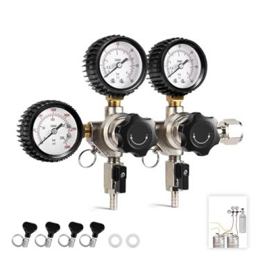 Imagem de Fabricação caseira de cerveja Kegerator Co2 Regulator with Dual Pressure Region,W21.8 / CGA320 Inlets Homebrew Beer Keg Carbonated System,Soda Water Acessórios para vinho(W21.8 Quick)