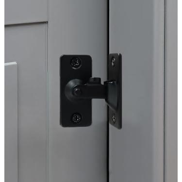 Imagem de Fecho de porta de segurança com fivela de ângulo reto de 90 graus, trava de porta de aço inoxidável para cercas de madeira, portas, janelas, trava de porta deslizante de segurança