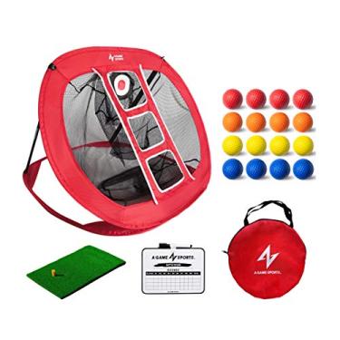 Imagem de Uma rede de pesca de golfe Pop Up Game Sports – rede de treino de golfe para quintal | rede alvo de golfe interna/externa para precisão de lascas e prática de balanço – leve e portátil, inclui bolsa de transporte de nylon