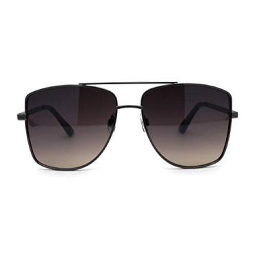 Imagem de SA106 Óculos de sol masculino extra grande quadrado com aro de metal, Fumê de bronze, 5 13/16" (142mm) x 2 1/4" (57mm)