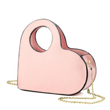 Imagem de KURGOOL Bolsa de mão e bolsa de mão, bolsa transversal pequena com corrente dourada, presentes de aniversário para mulheres, mãe, irmã, rosa