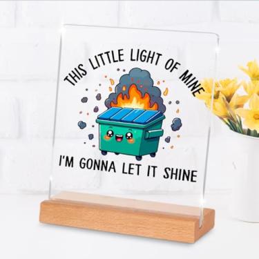 Imagem de Decoração de mesa de lixo para bombeiros, acessórios de mesa de lixo, decoração de escritório engraçada, presentes para colegas de trabalho, presentes inspiradores para mulheres, homens, amigos, placa