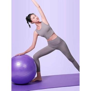 Imagem de Bola de Pilates Premium, 55cm, Anti-Estouro, Suporta 200kg, com Bomba, para Yoga, Ginástica e Fisioterapia, Material Látex Durável, Fácil Limpeza