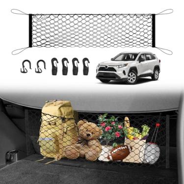 Imagem de Karltys Rede de carga para Toyota RAV4 2019-2026 estilo envelope | Rede de malha elástica | Resistente | Ganchos de metal | Acessórios de rede de porta-malas Toyota RAV4