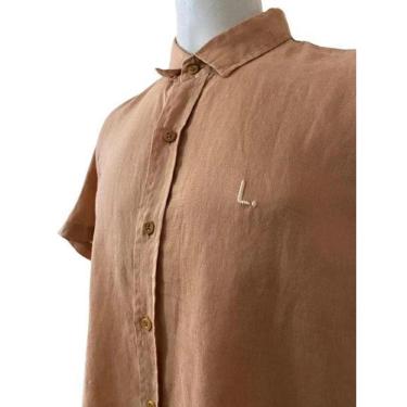 Imagem de Camisa Manga Curta Lehua Classica Linho - Marrom - 1300-Masculino