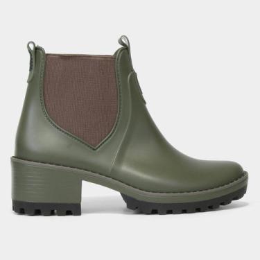 Imagem de Bota Chelsea Colcci Tratorada Feminina, Verde, 39/40