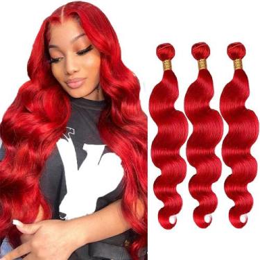 Imagem de Pacotes de cabelo GveoxVO Red Body Wave 8A Brazilian Virgin Remy