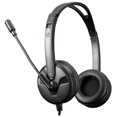 Imagem de HP Headset DHE-8009 Preto com Microfone conector P2 4vias Driver 40mm cabo 190cm com microfone omnidirecional conector P2 4 vias 194R3AA