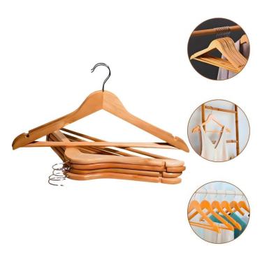 Imagem de Kit 3 Unidades Cabides De Madeira Com Verniz