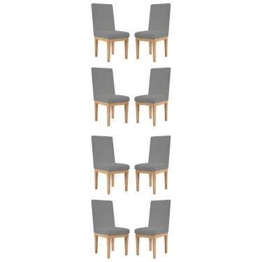 Imagem de Kit 8 Cadeiras De Jantar Reforçadas Estofadas Luxo Grafite