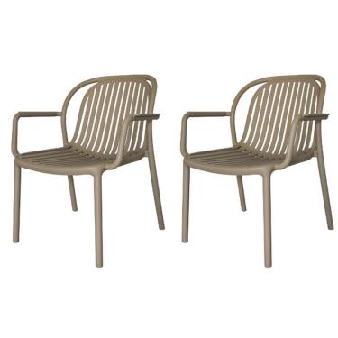 Imagem de Kit 2 Poltronas Com Braço Área Externa Gávea Rivatti Monobloco Polipropileno Fendi Proteção Uv