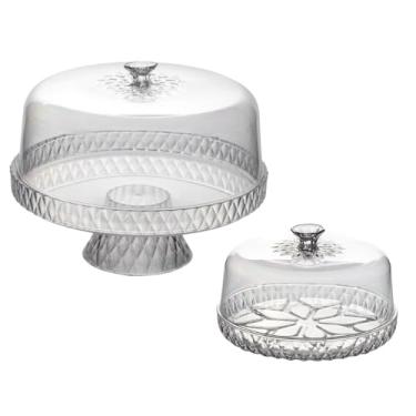 Imagem de Kit Boleira Alta Com Pé E Queijeira Glamour Acrílico Premium