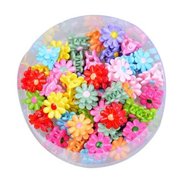 Imagem de 48 peças grampos de cabelo grampos de cabelo grampos de garra acessórios estilo com caixa e bolsa de armazenamento para meninas crianças mulheres (flor)