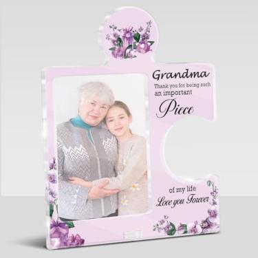 Imagem de MQCLYSG Quebra-cabeça para avó de neta, neto, agradecimento, avó, porta-retratos para avó, presentes para aniversário, Natal, Dia dos Avós, exibição de foto 10 x 15 cm