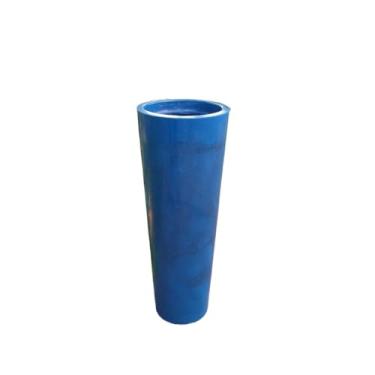 Imagem de Vaso polietileno para plantas decorativo coluna Ibiza efeito ESCOVADO/LISO E MARMORIZADO 68x25 (AZUL MARINHO MARMORIZADO)