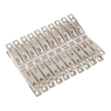 Imagem de 20/40/60 Prendedor Pregador Forte Metal Inox Pendura Roupa no Varal Clips Segura Forte(20)