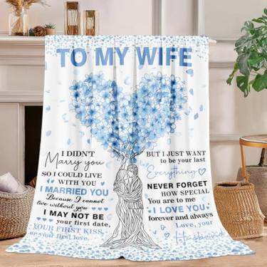 Imagem de Kitolwo to My Wife Cobertor Presentes de Aniversário para Esposa do Marido Melhores Ideias de Presente de Aniversário para Ela Natal Dia dos Namorados Romântico I Love You Presente para Ela 127 cm x