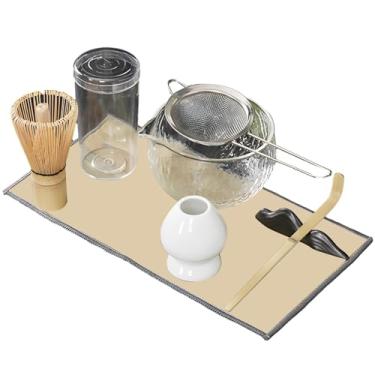 Imagem de LUMINFLY Conjunto de chá Matcha tradicional de 7 peças, kit de batedor com tigela, colher, peneira, pano, conjunto cerimonial completo para uso diário ou latte, ótima opção de presente