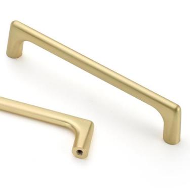 Imagem de Armário Pulls Asidrama Brushed Gold, pacote com 10, 128 mm/5,4 polegad