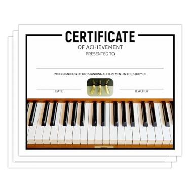 Imagem de Certificado de Realização Extraordinária no Estudo do Piano, Conjunto de Papel de Prêmio de 25 Diplomas de Graduação, Certificados de Conclusão de Música de Treinamento, Reconhecimento de Recital de