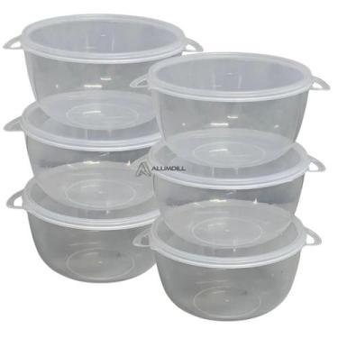 Imagem de Kit 6 Potes Cristal de Plástico Bowls Organizadores 1 litro para Manti
