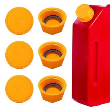 Imagem de Lyxheth 6 tampas de latas de gás, tampa de lata de gás, tampa de gás de rosca grossa para gasolina, tampas de tanque de gás de plástico universais para melhor vedação, acessórios de carro para latas