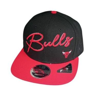Imagem de Boné New Era Aba Reta 9FIFTY NBA Chicago Bulls - Preto e Vermelho-Masculino