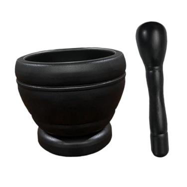 Imagem de ＫＬＫＣＭＳ Spice Seting Seting Kitchen Muddler reutilizável boca larga Profundou o picador de alho manual de guacamole para pimenta nozes de molho picante, Preto