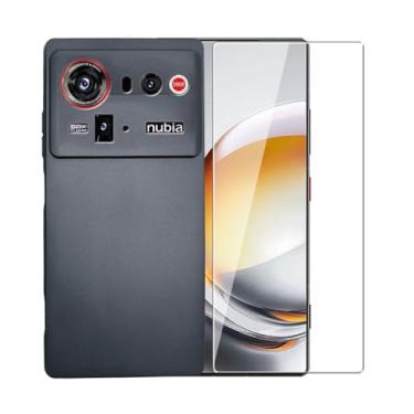 Imagem de WDMYLFTW Capa para ZTE Nubia Z80 Ultra + película protetora de tela de vidro temperado - Capa protetora de TPU (preta)