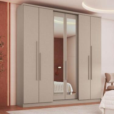 Imagem de Guarda-roupa 6 Portas 2 Gavetas Sonata New Com Espelho - Móveis Castro