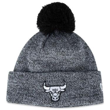 Imagem de Gorro New Era Chicago Bulls NBALã Cinza Mescla Pompom Masculino-Masculino