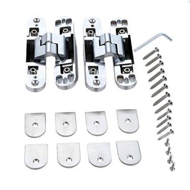 Imagem de 2 pcs liga de zinco hinges escondido multi tamanho invisível escondido porta dobrável porta dobradiça com hardware de móveis parafuso YYDFPIIA (Color : 28 x 135 x 140mm)