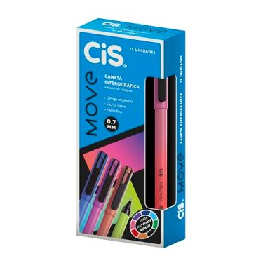 Imagem de Caneta Esferográfica, Cis Move, 0.7 mm, Vermelha, Caixa com 12