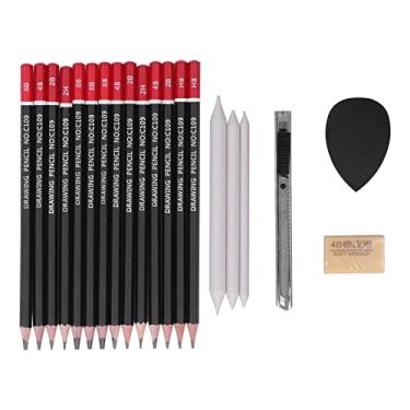 Imagem de Conjunto de pintura de esboço Lápis de cor Kit de desenho completo Suprimentos de arte ecológicos e seguros para crianças, adolescentes, adultos, artistas, choupo, carvão, 14