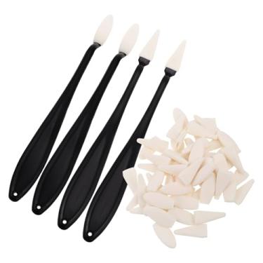 Imagem de Conjunto de borracha de esboço para artistas com bastões de liquidificador pontiagudos redondos pretos, ferramenta de mistura de destaques de detalhes, inclui 60 pontas de esponja de substituição