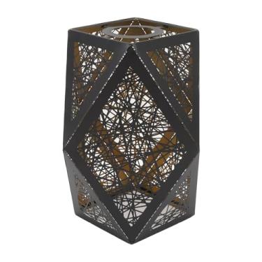 Imagem de Hyuduo Abajur Oco de Ferro Forjado, Capa de Luz Pendente de Poliedro Moderno Com Padrões Esculpidos, Abajur E27 E26 para Quarto, Sala de Estar, Decoração de Sala de Jantar