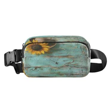 Imagem de CEBUGI Pochetes de caminhada para homens e mulheres, pochetes modernas de flores amarelas resistentes à água com cinto ajustável para treino, viagem, corrida