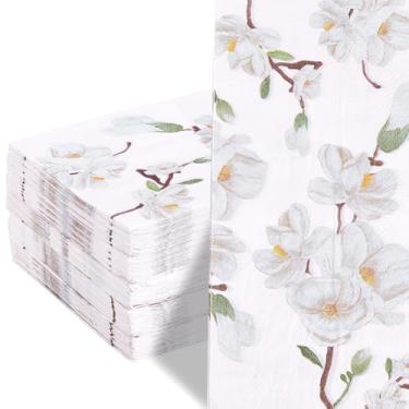 Imagem de DICOSMETIC 20 peças 33 x 40 cm Guardanapos florais em aquarela descartáveis guardanapos de papel florais para convidados de flores toalhas de mão descartáveis para festa de aniversário de casamento