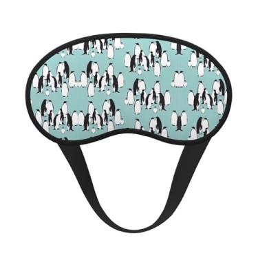 Imagem de Máscara de dormir blackout com estampa de pinguins fofos, máscara para os olhos, macia, leve, para dormir, meditação, viagem, ioga