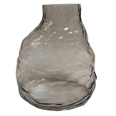 Imagem de VASO DECORATIVO EM VIDRO - FUME - 22X16X26CM