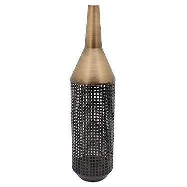 Imagem de VASO EM METAL PRETO E DOURADO