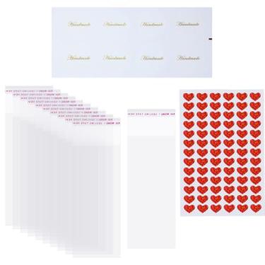 Imagem de ONLYKXY 100 unidades de saco autovedante de plástico transparente com adesivos decorativos para embalagem de panificação, bolsas de manga macia envelope resselável para joias, lanches, fotos