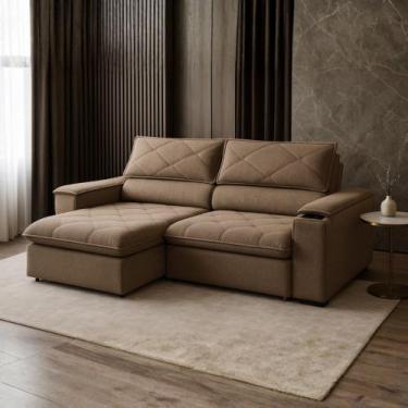 Imagem de Sofá Retrátil Reclinável Mônaco 2,10 metros Bouclê - Star Confort, Mar